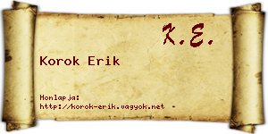 Korok Erik névjegykártya
